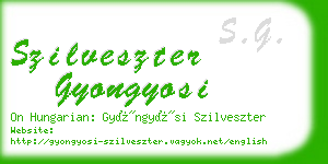 szilveszter gyongyosi business card